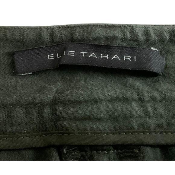 Elie Tahari Womens 8 Green Pants Button Side Stretch Straight Pocket Casual Chic - Picture 3 of 10